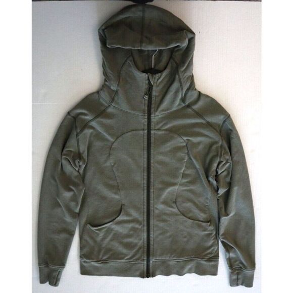 Lululemon W4G48S Women's Sz 10 Heathered Green On The Daily Full Zip Hoodie - Picture 9 of 13